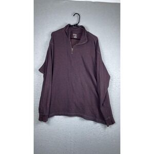 RedHead Sweater Mens 2XL Red Quarter Zip Mock Neck‎ Thermal Waffle Knit Pullover